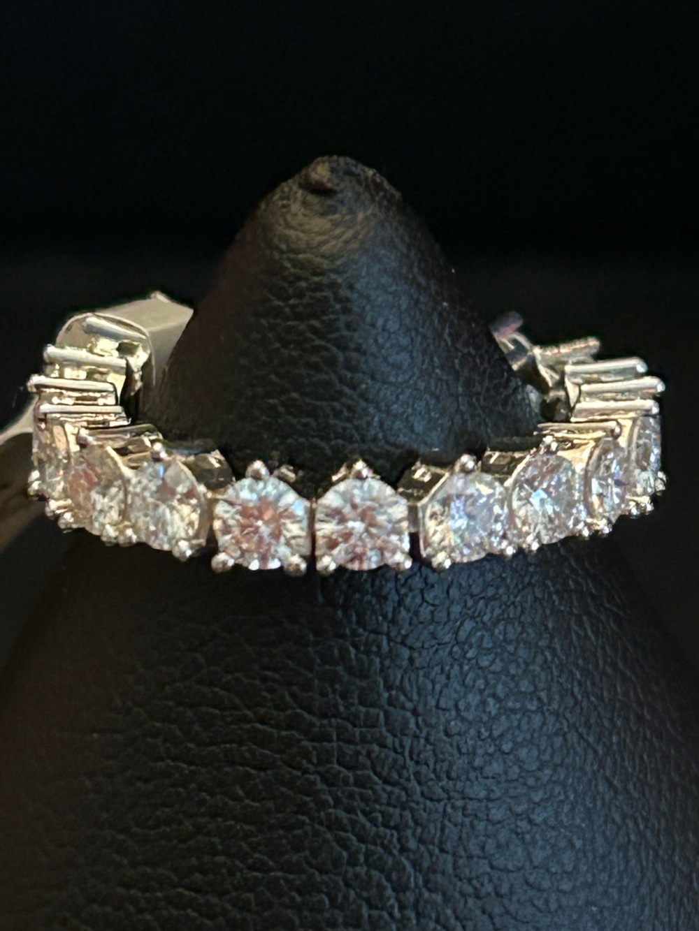 Unique Flexible Eternity Band Sterling Silver 2.00CTW Round Radiant Moissanite